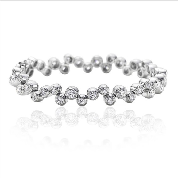 Lesa Michele CZ bubble style tennis bracelet 7.5 - Picture 1 of 14